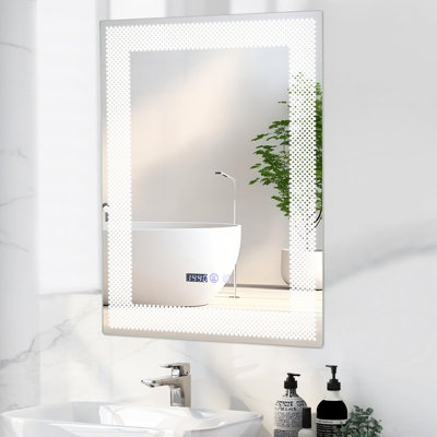 Costway Bathroom Led Vanity Mirror Dimmable Vanity Wall Mirror w/3 ...