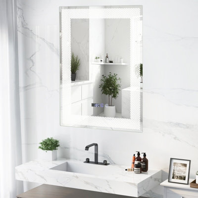 Costway Bathroom Led Vanity Mirror Dimmable Vanity Wall Mirror w/3 ...