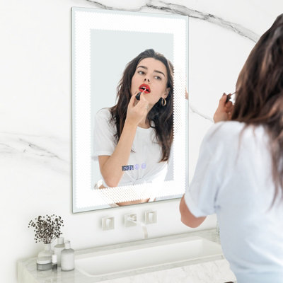 Costway Bathroom Led Vanity Mirror Dimmable Vanity Wall Mirror w/3 ...