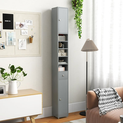 Tall skinny deals cabinet with shelves