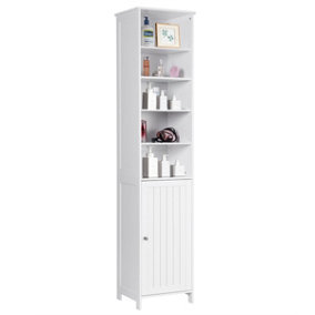 Costway Bathroom Tall Cabinet Slim Freestanding Storage Organizer W/ Adjustable Shelves