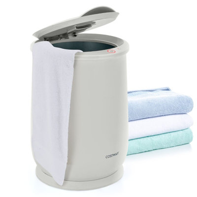 COSTWAY Bathroom Towel Warmer Bucket Portable Spa Hot Towel Heater-Grey