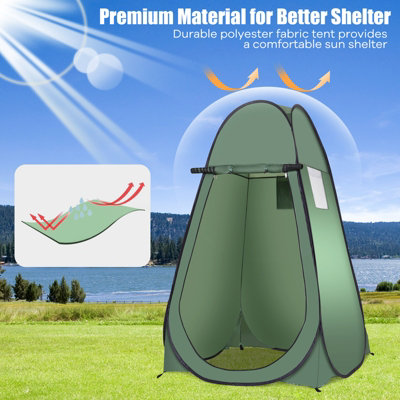 Costway Beach Pop up Changing Tent Folding Camping Shower Tent with Window - 4