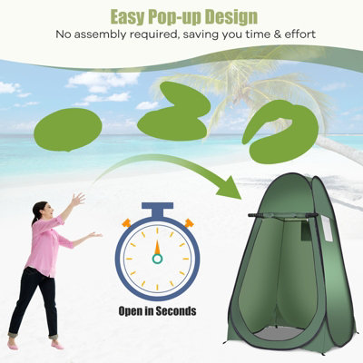Costway Beach Pop up Changing Tent Folding Camping Shower Tent with Window - 5