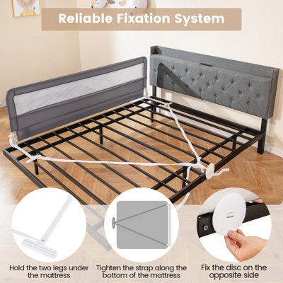 COSTWAY Bed Rail Guard for Toddlers 180CM Foldable Baby Bed Rail w ...