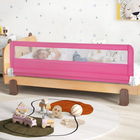 COSTWAY Bed Rail Guard for Toddlers 180CM Foldable Baby Bed Rail w/ Safety Strap