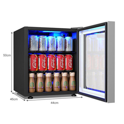 Costway Beverage Cooler and Refrigerator 60 Can Capacity Mini Fridge with Glass Door