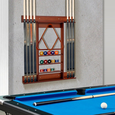 Costway Billiards Pool Cue Rack Only Wall Mounted Billiard Stick Holder