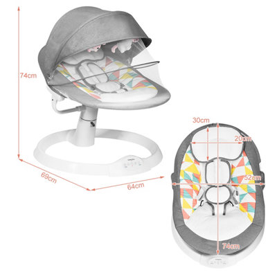 Costway Baby Electric Rocking Chair 5 Swing Ranges Bluetooth Cradling  Bouncer