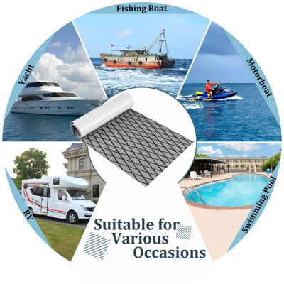 Costway Boat Flooring EVA Foam Decking Non-Slip & Self-Adhesive Decking Sheet 190 x 70cm