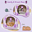 Costway Bubble Tea Cat Tree Tower Cat Condo Furniture W/ Scratching Post Dangling Ball