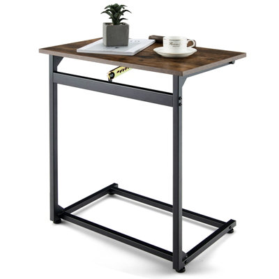 Costway C-Shaped End Table Adjustable Side Table Flip Top Couch ...