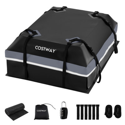 COSTWAY Car Rooftop Cargo Carrier 425 L Waterproof Heavy-Duty PVC Roof ...