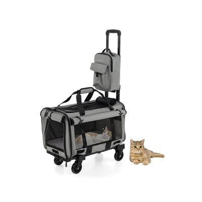 Costway Cat Dog Carrier Pet Travel Crate with Bag & 4 Wheels Trolley Small & Medium Sized Price Comparisons | Compare The Build