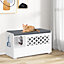 Costway Cat Litter Box Enclosure Furniture Kitty Washroom Hidden Cabinet w/ Front Flip Open Door