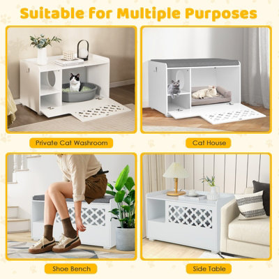 Cat House Side Table Cat Litter Box Enclosure, Hidden Litter Box Furniture high quality Cabin