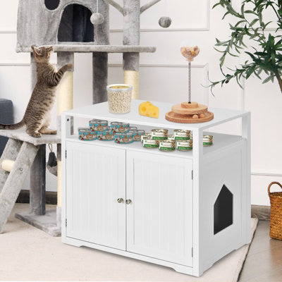 Cat Box Cabinet FUFU&GAGA Cat House Side Table With Shoe Rack