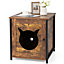 Costway Cat Litter Box Enclosure Vintage Wooden Kitty Washroom Furniture Hidden Cabinet