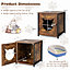 Costway Cat Litter Box Enclosure Vintage Wooden Kitty Washroom Furniture Hidden Cabinet