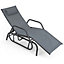 Costway  Chaise Lounge Glider Recliner Chair Adjustable Sturdy Metal Frame Outdoor