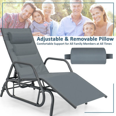 Metal store glider recline