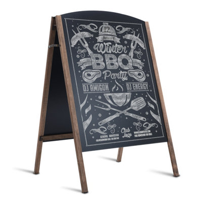 Costway Chalkboard A-Board Double Sided Replaceable Blackboard 4 Writing Board Frame