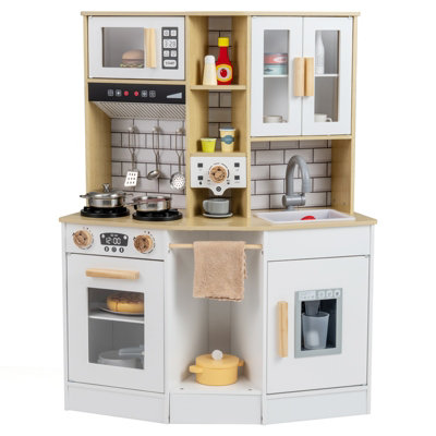 COSTWAY Chef Pretend Play Set w/ Cookware Accessories Kids Play Kitchen ...