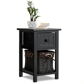 Costway Chest of Drawers Side Table Beside Table Nightstand W/ Removeable Baskets