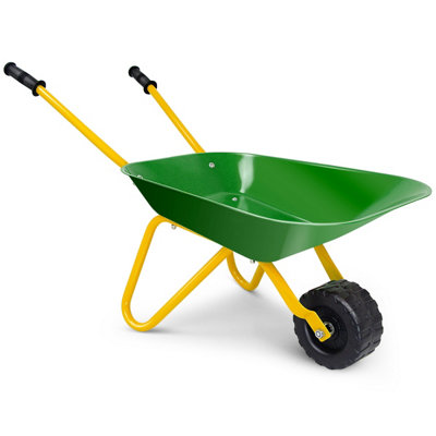 Costway Children Metal Wheelbarrow Kids Ride on Toy Gardening Puncture Proof Tyre