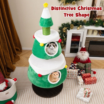 Costway Christmas Cat Tree Cute Cat Tower for Indoor Cats w/