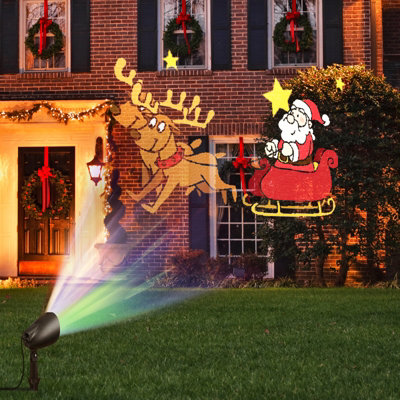 Costway Christmas Projector Light Lawn Stake Outdoor 3 LED Laser