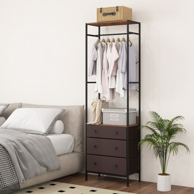 Costway Clothes Rack Freestanding Closet Organizer Clothing Stand Dresser DIY at B Q