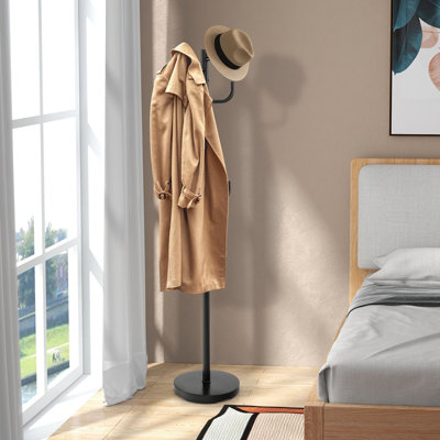 Costway Coat Hat Hanger 8 Hooks Freestanding Clothes Holder Organiser Stand Rack Home - 7