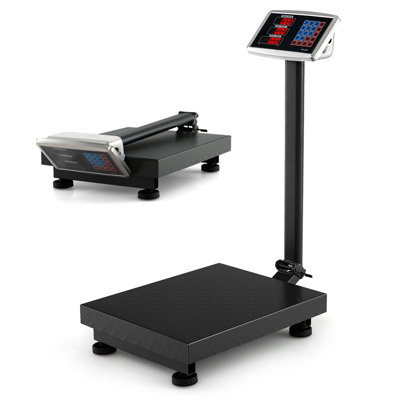 COSTWAY Commercial Digital Scale Foldable Floor Platform Scale w/ Price Calculator