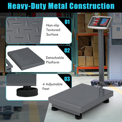 COSTWAY Commercial Digital Scale Foldable Floor Platform Scale w/ Price ...