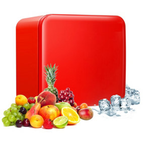 Costway Compact Freestanding Refrigerator Table Top Mini Fridge & Cooler W/Glass Shelves