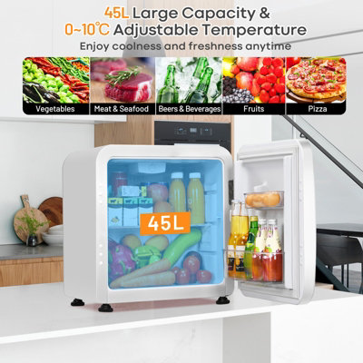 Costway Compact Freestanding Refrigerator Table Top Mini Fridge ...