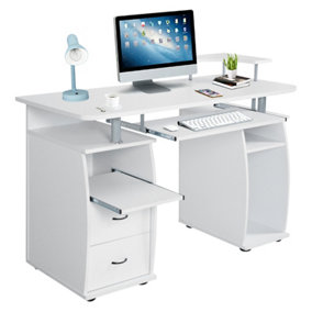 Costway Computer Desk Home Office Workstation Study Table w/ 2 Drawers & Keyboard Tray