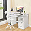 Costway Computer Desk Home Office Workstation Study Table w/ 2 Drawers & Keyboard Tray