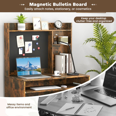 COSTWAY Schreibtisch, Kleiner Computertisch, 100 x 50 x 75 cm, Bürotisch PC-Tisch, Metallrahmen