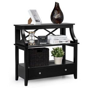 Costway Console Table Modern Entryway Table Wood Sofa Side Table Black