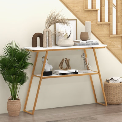 Sofa table with 2024 storage baskets