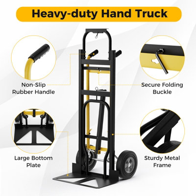 Costway Convertible Hand Truck 450kg Heavy-Duty Collapsible Metal Dolly Cart - 8