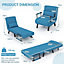 Costway Convertible Single Folding Sofa Bed Sleep Chair w/ 6 Positions Adjustable Backrest