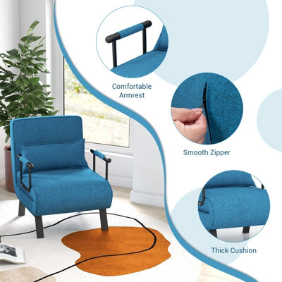 Convertible sofa bed foldable sofa chair with armrest sleeper couch sofa loveseat fold out bed discount
