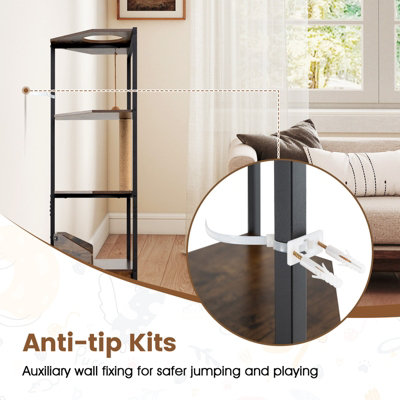 Costway Corner Cat Tree w/Scratching Post & Playing Ball