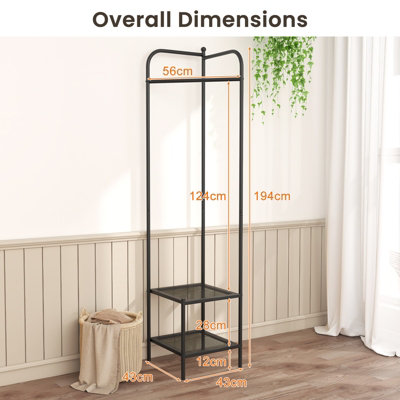 Costway Corner Coat Rack Freestanding Hall Tree Entryway Storage Organizer - 3