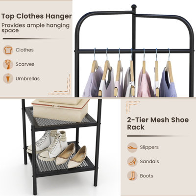 Costway Corner Coat Rack Freestanding Hall Tree Entryway Storage Organizer - 6