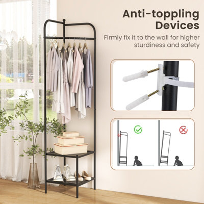 Costway Corner Coat Rack Freestanding Hall Tree Entryway Storage Organizer - 8