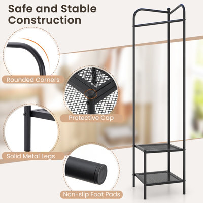 Costway Corner Coat Rack Freestanding Hall Tree Entryway Storage Organizer - 9